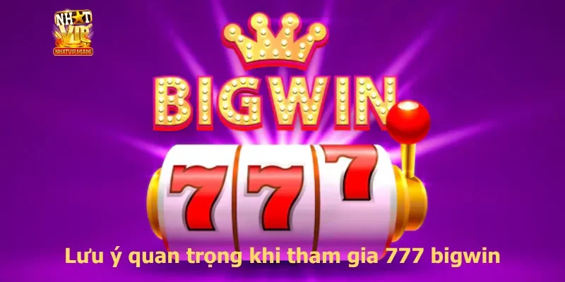 Lưu ý quan trọng khi tham gia 777 bigwin